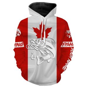 Walleye Fishing 3D Canadian Flag Customize name All over print shirts fishing gift for men ND