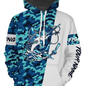 Swordfish Fishing Sea Camo Custom Name Full Printing Shirts Personalized Gift ND