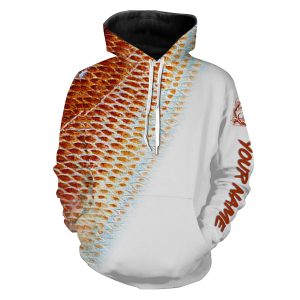 Redfish Puppy Drum Fishing Scale Customize Name 3D All Over Printed Shirts Personalized Fishing Gift ND