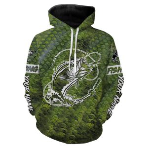 Bass Fishing Scale Tatoo Customize Name All Over Printed Shirts For Men And Women Personalized Fishing Gift ND