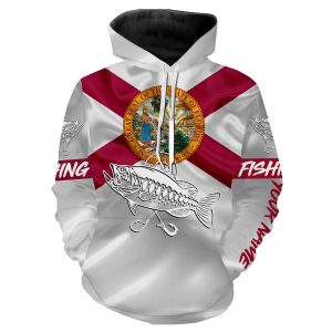 Bass fishing Florida State Flag 3D All Over print shirts saltwater personalized fishing apparel for Adult and kid ND