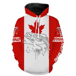 Chinook Salmon King Salmon Fishing Canadian Flag Customize name shirts ND