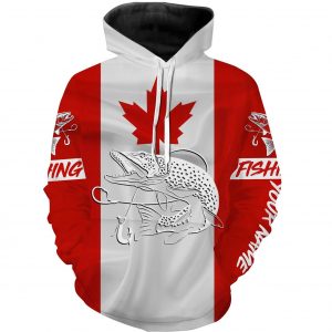 Northern Pike Fishing 3D Canadian Flag Customize name All over print shirts ND