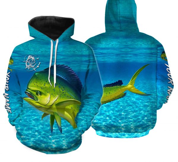 Mahi mahi (Dorado) Fishing Customize Name Fishing Water Camo All Over Printed Shirts Personalized Fishing Gift For Adult And Kid ND